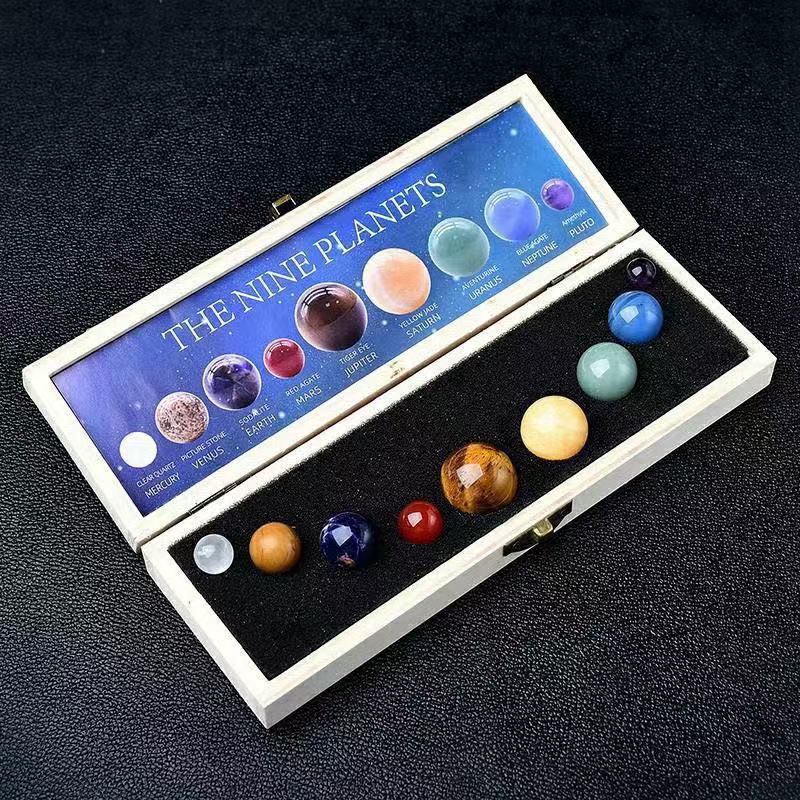 Natural Stone Crystal Planet Solar System Nine Planets suit Crystal Energy Stones