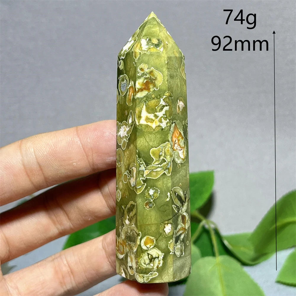 Crystal Rainforest Tower Point Wand Natural Stone Quartz Minerals Spiritual Reiki