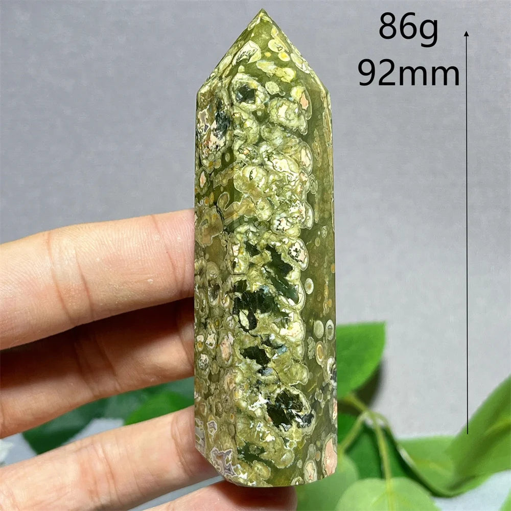 Crystal Rainforest Tower Point Wand Natural Stone Quartz Minerals Spiritual Reiki