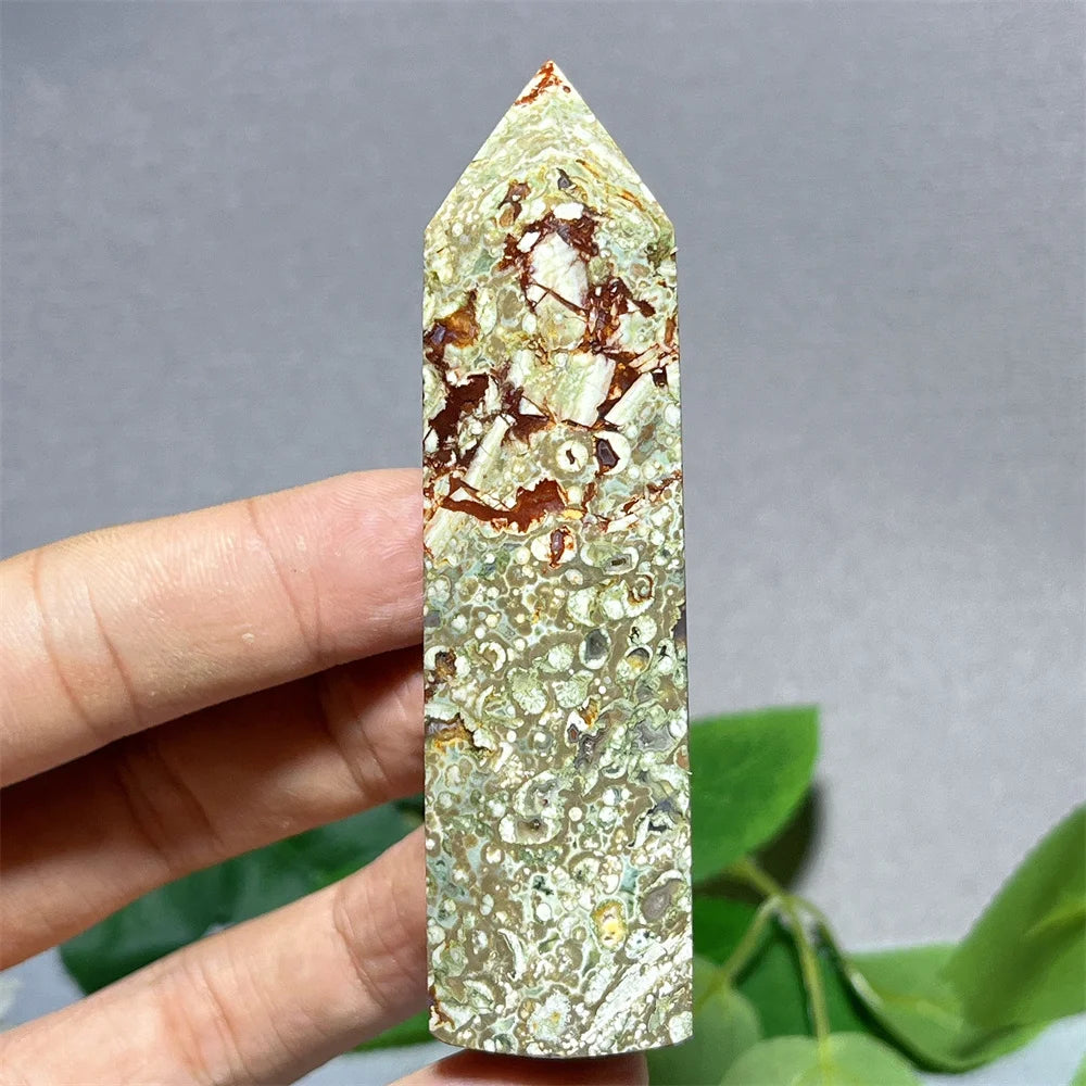 Crystal Rainforest Tower Point Wand Natural Stone Quartz Minerals Spiritual Reiki