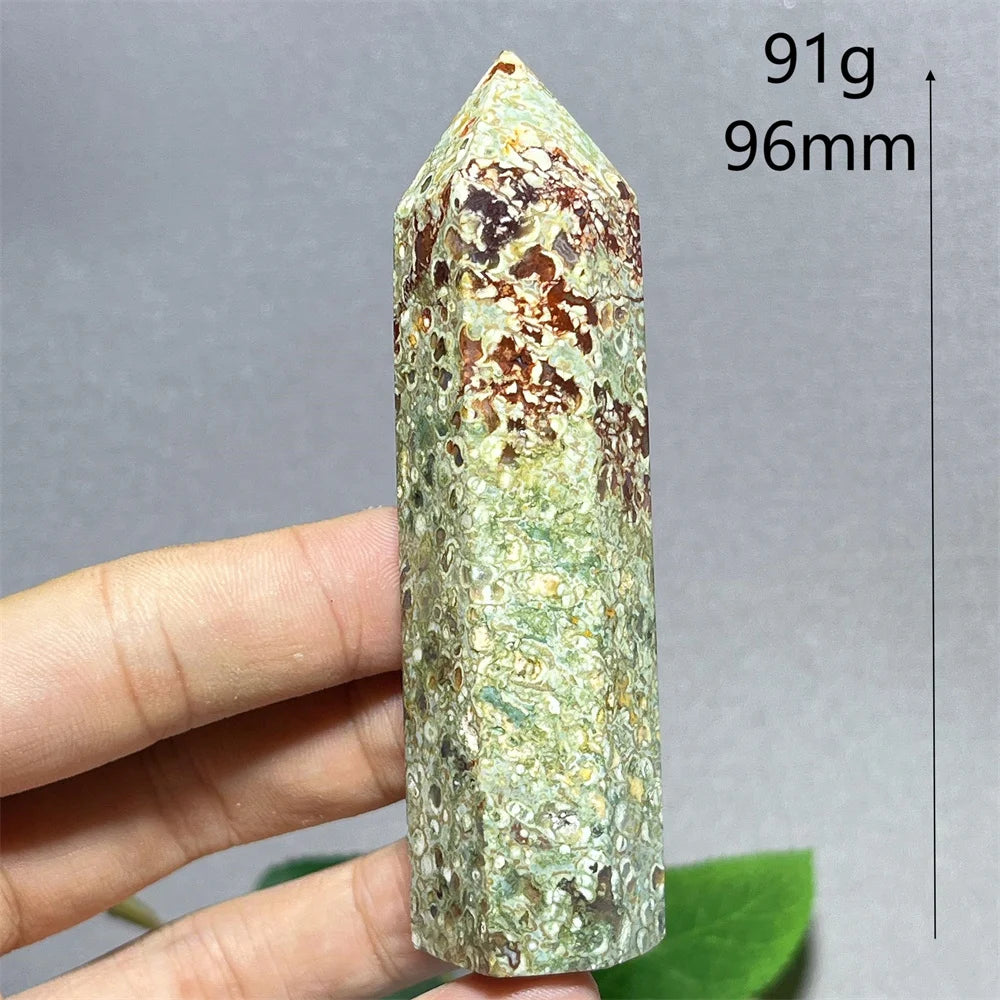 Crystal Rainforest Tower Point Wand Natural Stone Quartz Minerals Spiritual Reiki