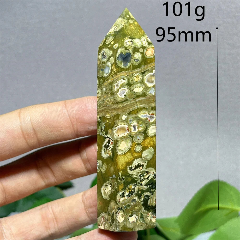 Crystal Rainforest Tower Point Wand Natural Stone Quartz Minerals Spiritual Reiki