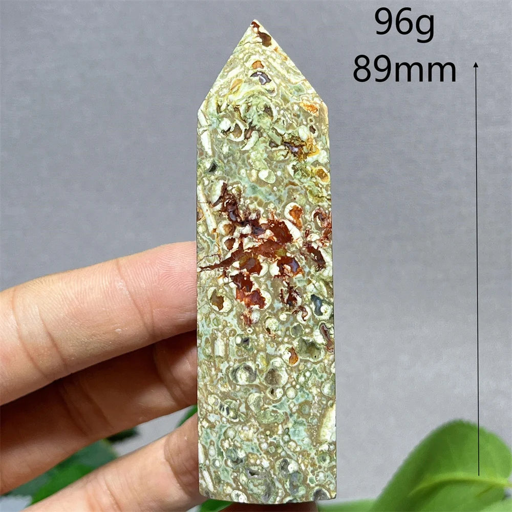 Crystal Rainforest Tower Point Wand Natural Stone Quartz Minerals Spiritual Reiki