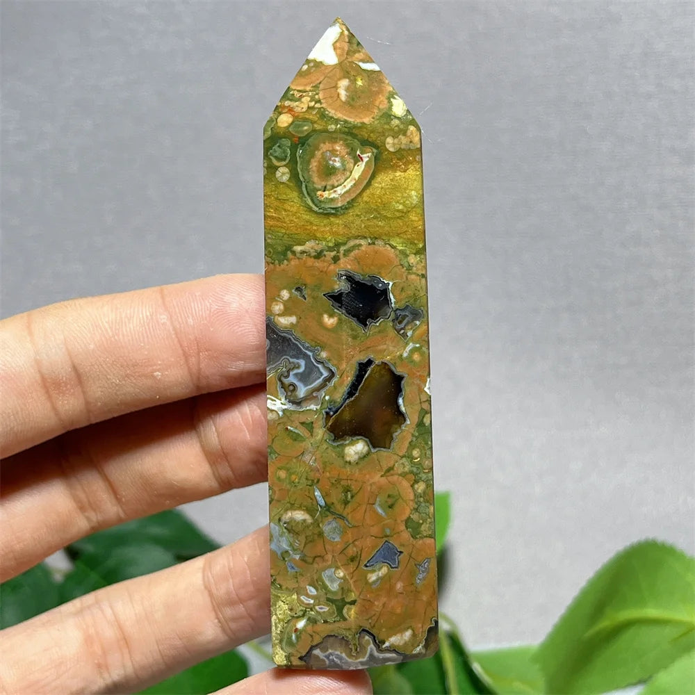 Crystal Rainforest Tower Point Wand Natural Stone Quartz Minerals Spiritual Reiki