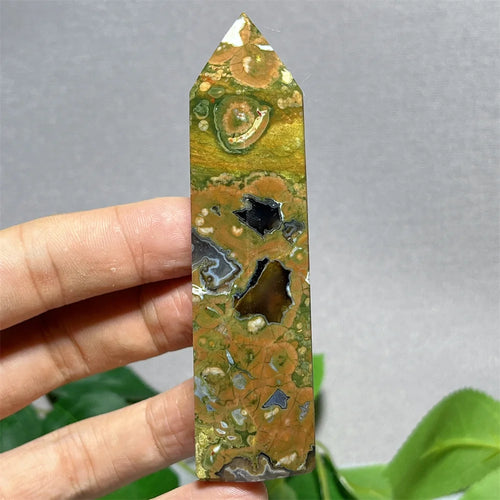 Crystal Rainforest Tower Point Wand Natural Stone Quartz Minerals Spiritual Reiki