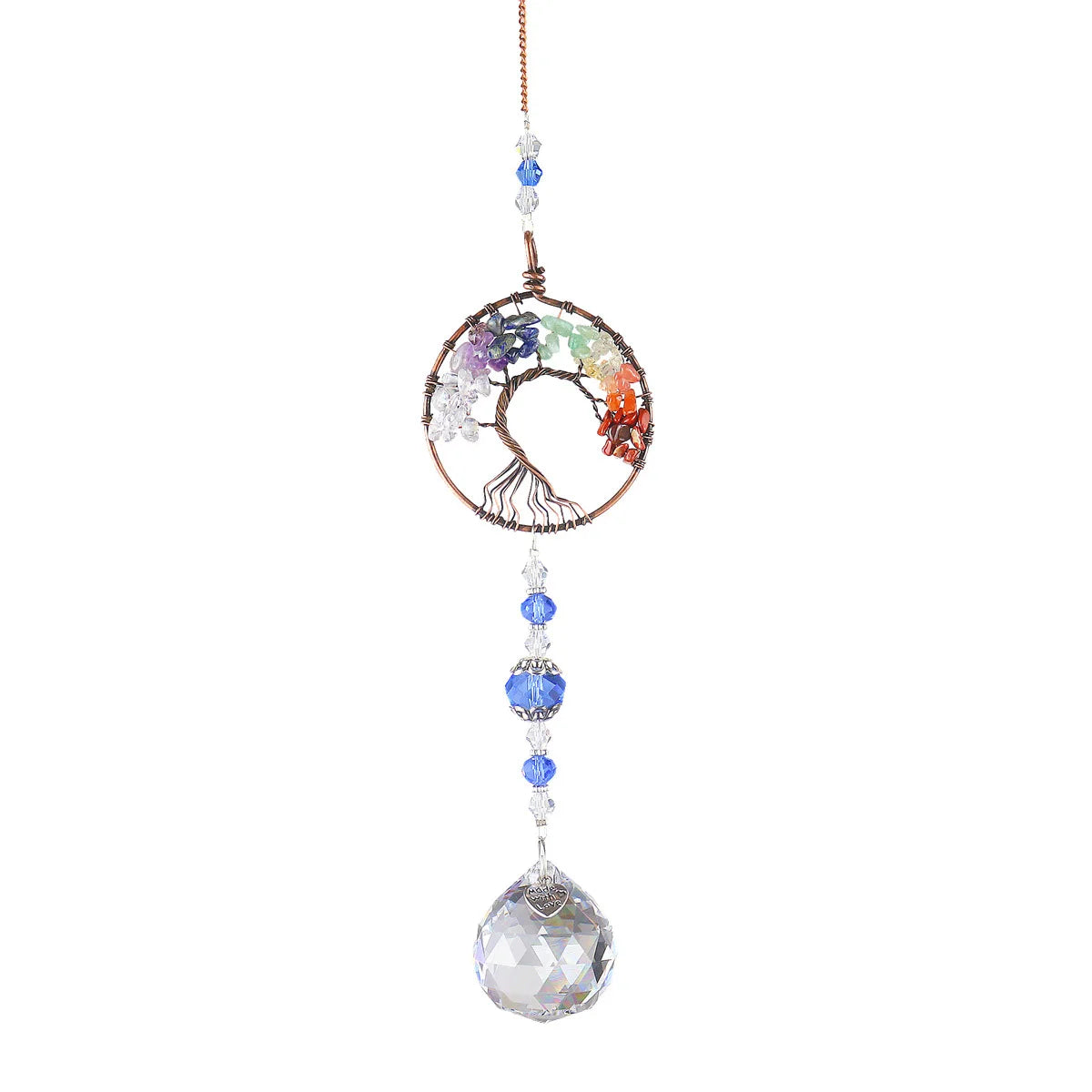 Crystal Light Catcher Tree of Life Crystal Ornament Rainbow Maker Crystal Prism Chakra Pendant Window