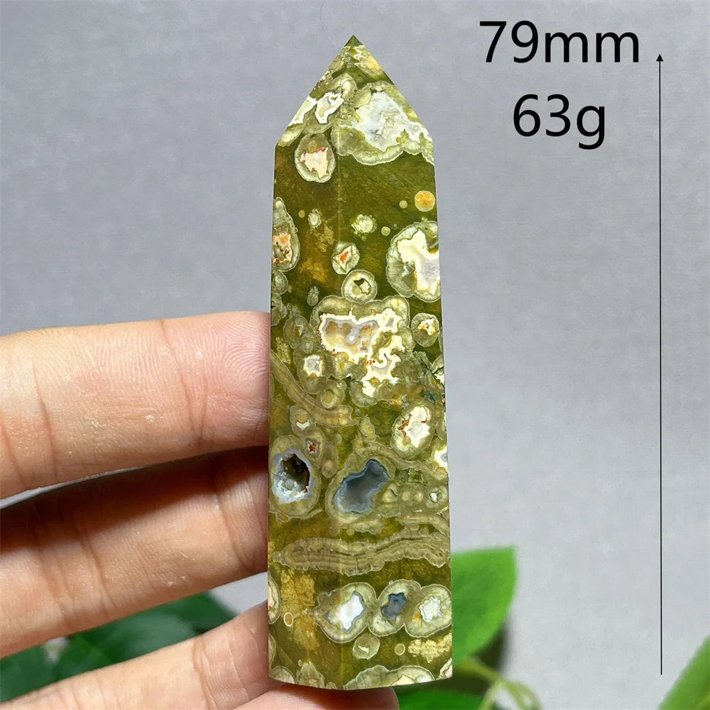Crystal Rainforest Tower Point Wand Natural Stone Quartz Minerals Spiritual Reiki
