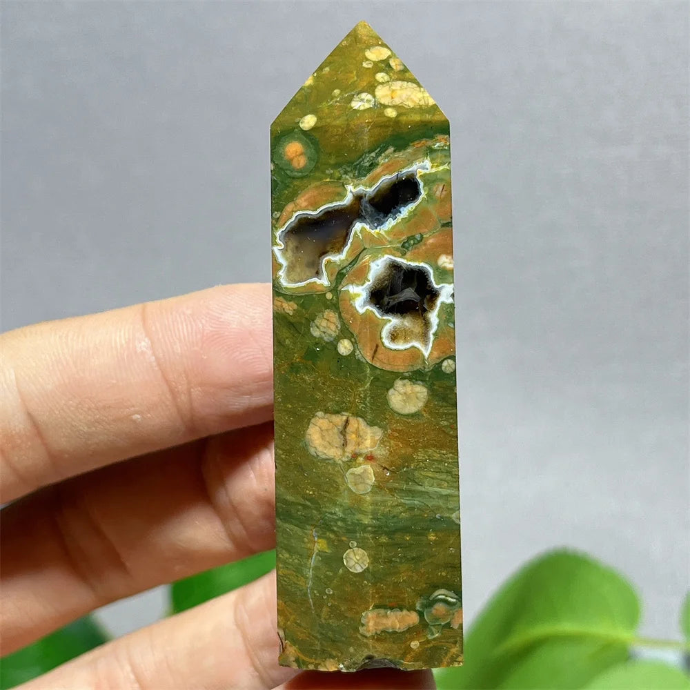 Crystal Rainforest Tower Point Wand Natural Stone Quartz Minerals Spiritual Reiki