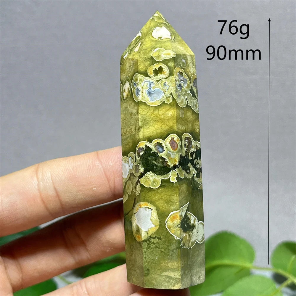 Crystal Rainforest Tower Point Wand Natural Stone Quartz Minerals Spiritual Reiki
