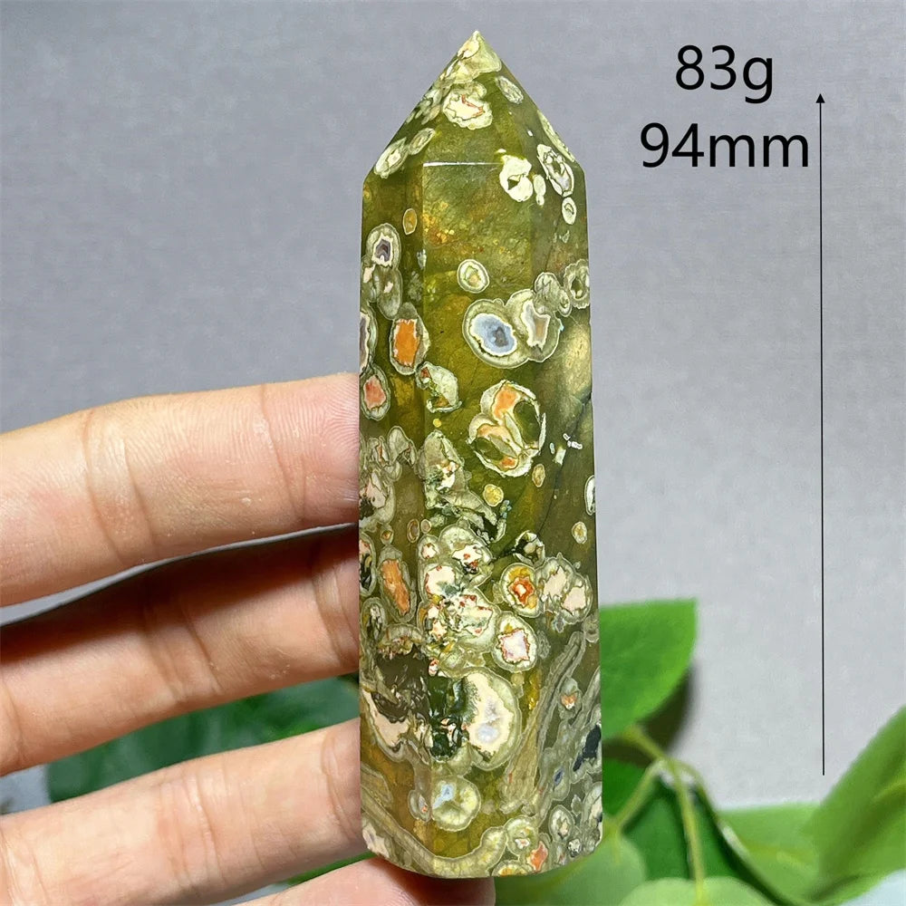 Crystal Rainforest Tower Point Wand Natural Stone Quartz Minerals Spiritual Reiki