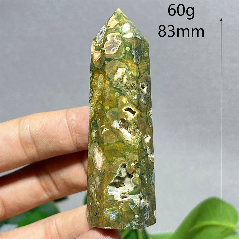 Crystal Rainforest Tower Point Wand Natural Stone Quartz Minerals Spiritual Reiki