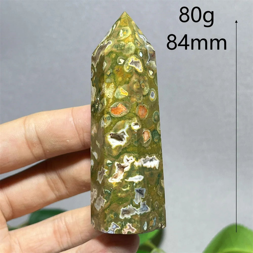 Crystal Rainforest Tower Point Wand Natural Stone Quartz Minerals Spiritual Reiki