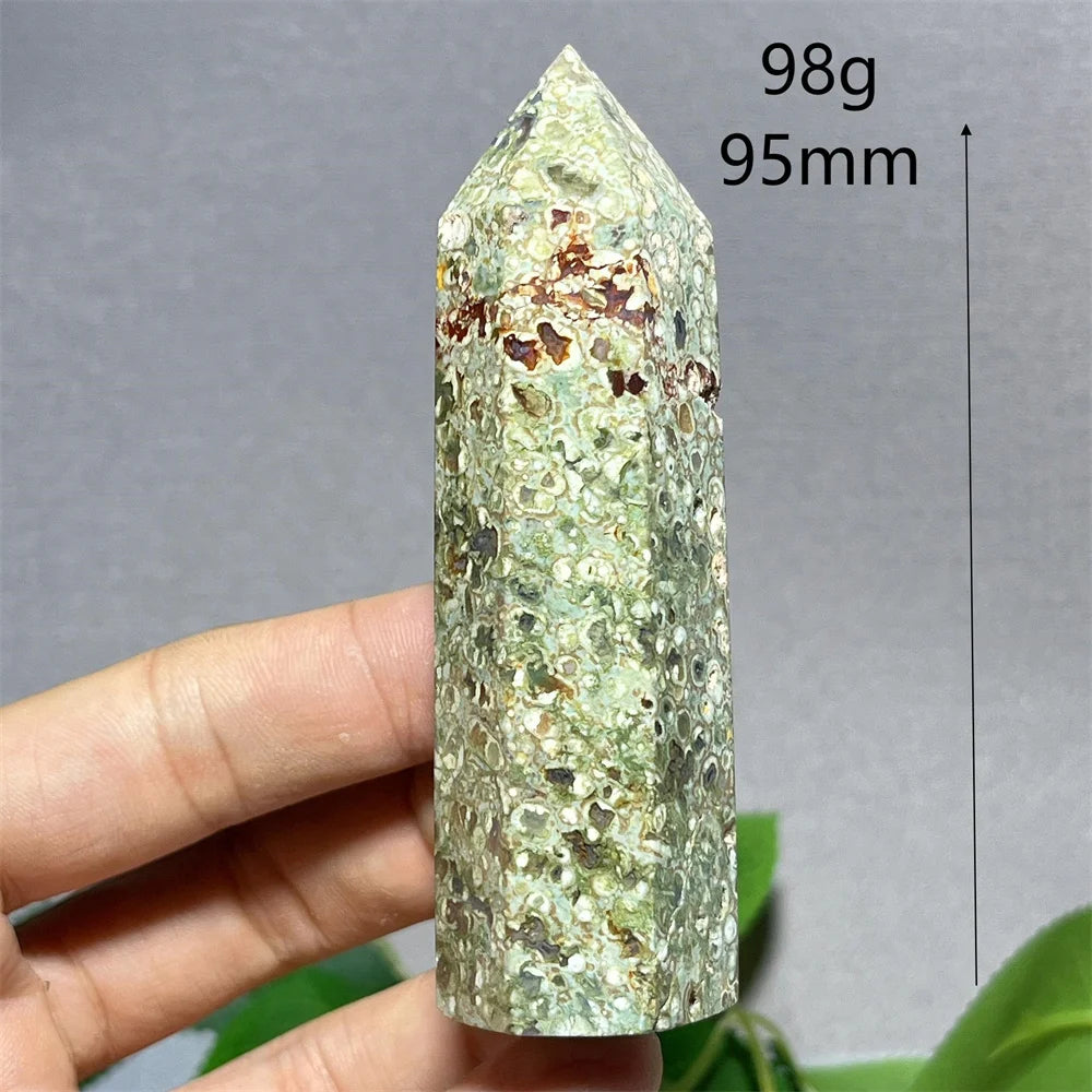 Crystal Rainforest Tower Point Wand Natural Stone Quartz Minerals Spiritual Reiki