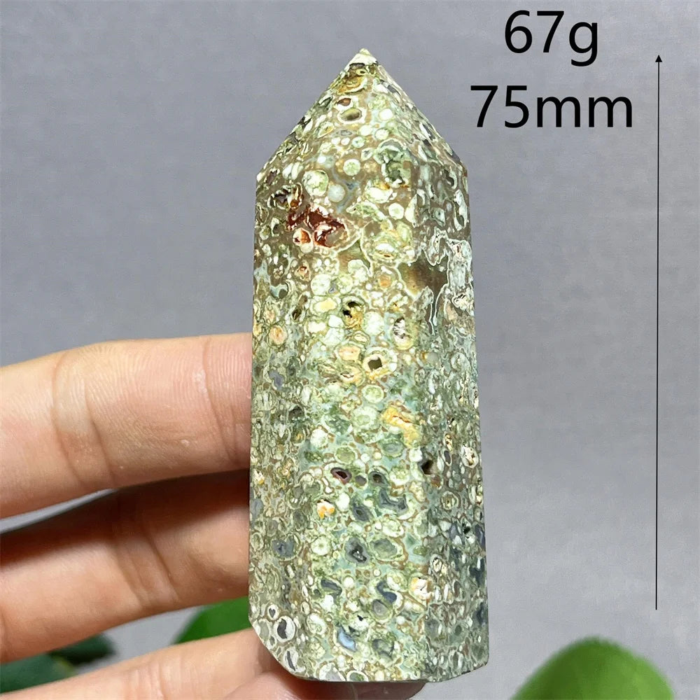 Crystal Rainforest Tower Point Wand Natural Stone Quartz Minerals Spiritual Reiki