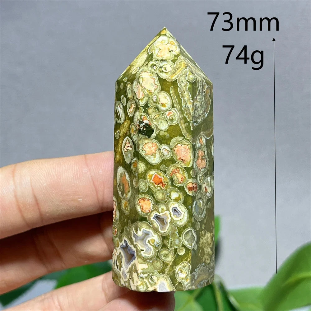 Crystal Rainforest Tower Point Wand Natural Stone Quartz Minerals Spiritual Reiki