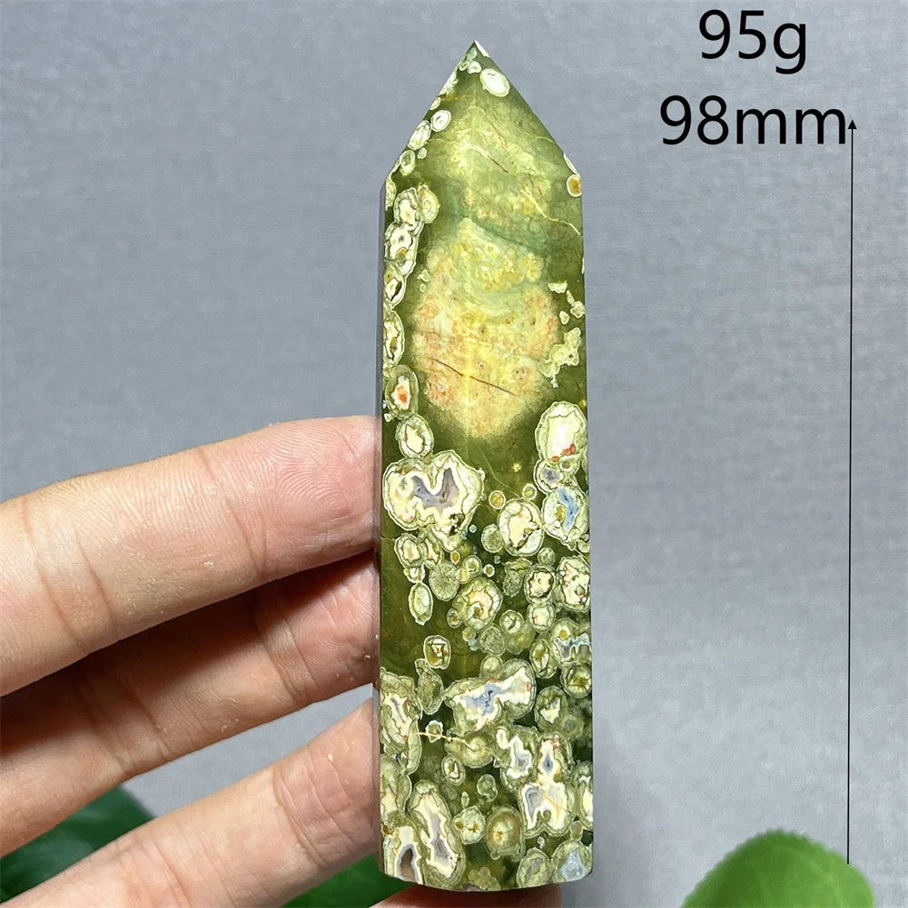 Crystal Rainforest Tower Point Wand Natural Stone Quartz Minerals Spiritual Reiki