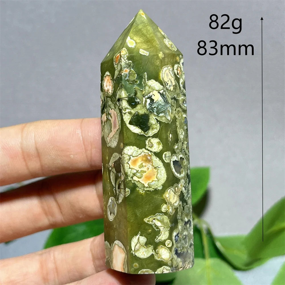 Crystal Rainforest Tower Point Wand Natural Stone Quartz Minerals Spiritual Reiki