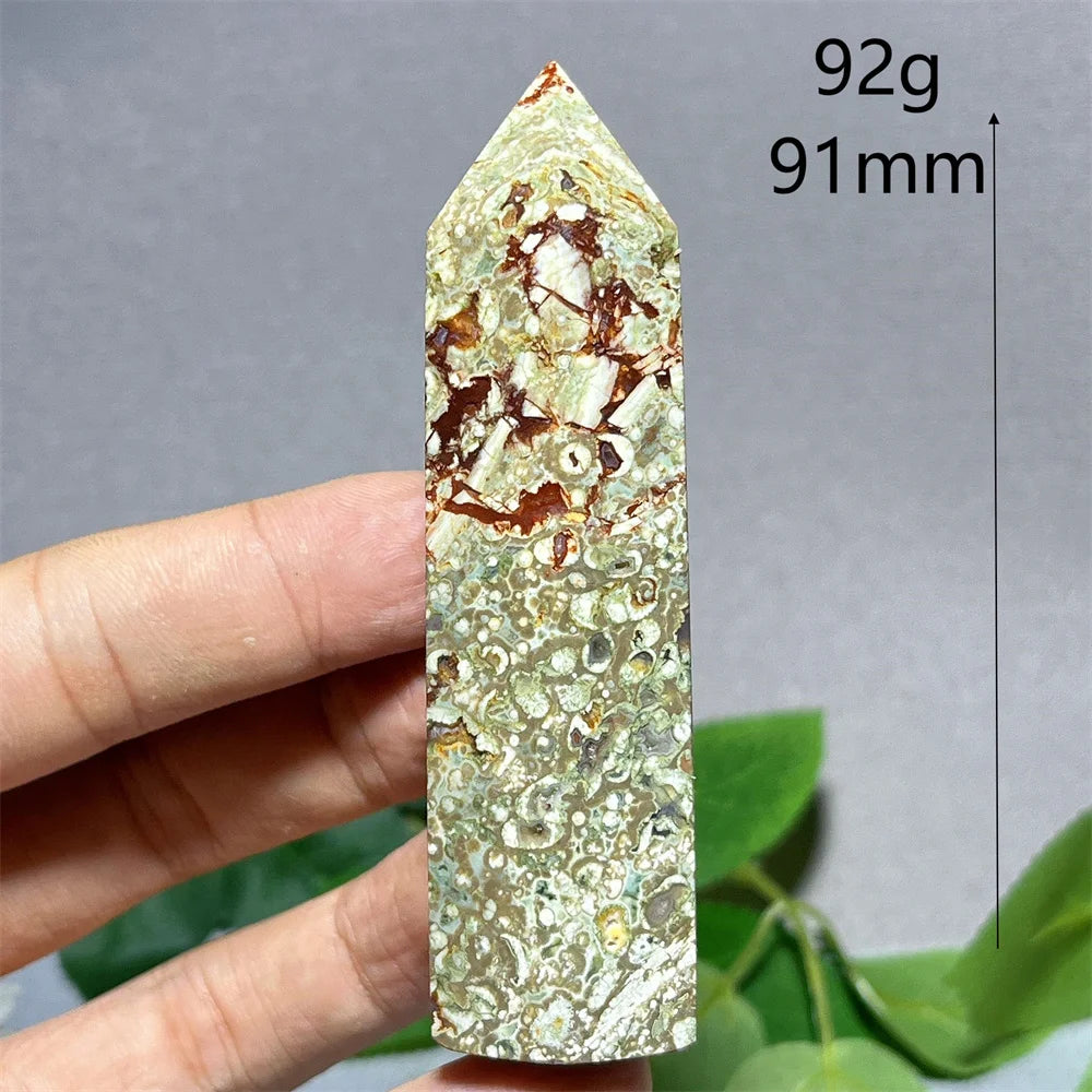 Crystal Rainforest Tower Point Wand Natural Stone Quartz Minerals Spiritual Reiki