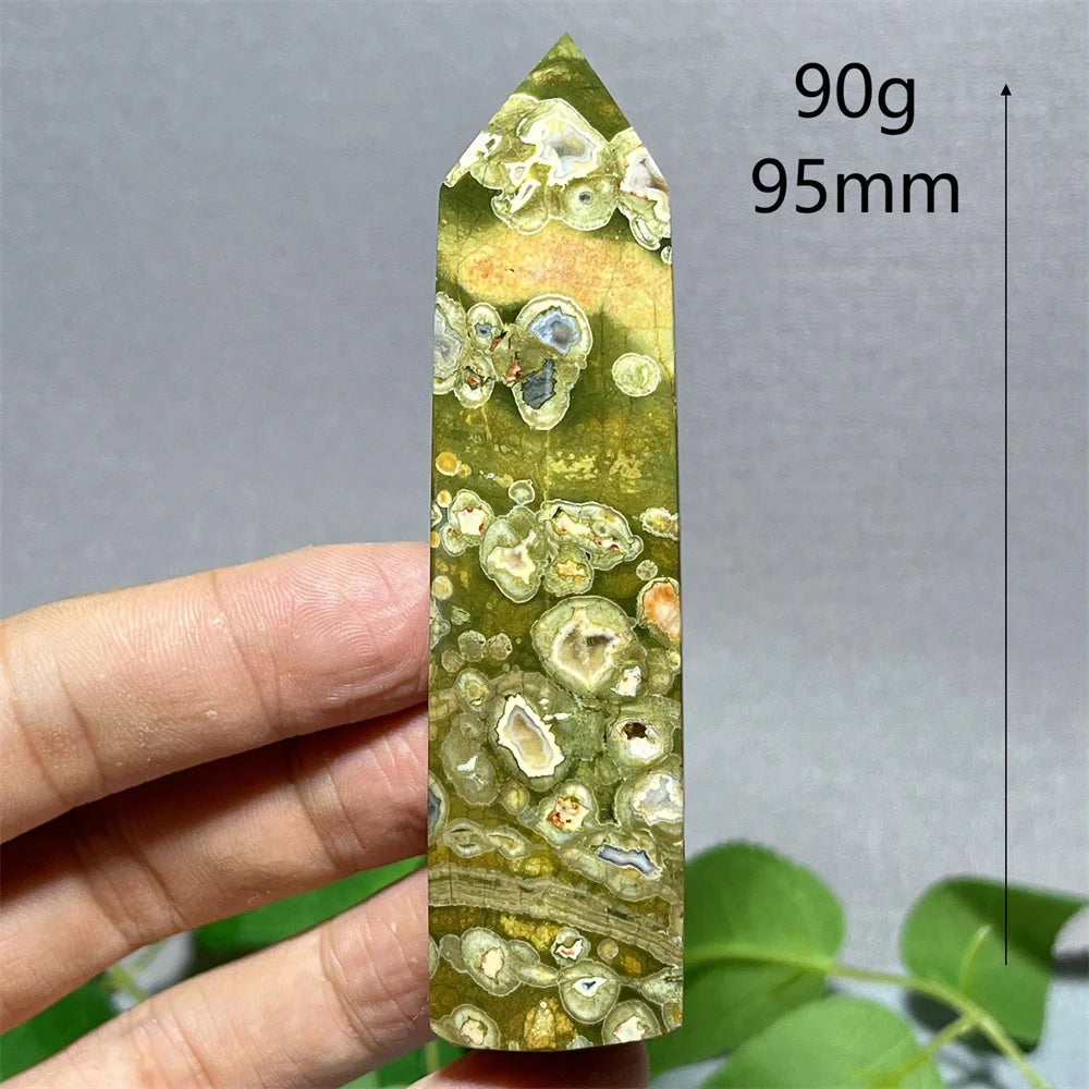 Crystal Rainforest Tower Point Wand Natural Stone Quartz Minerals Spiritual Reiki
