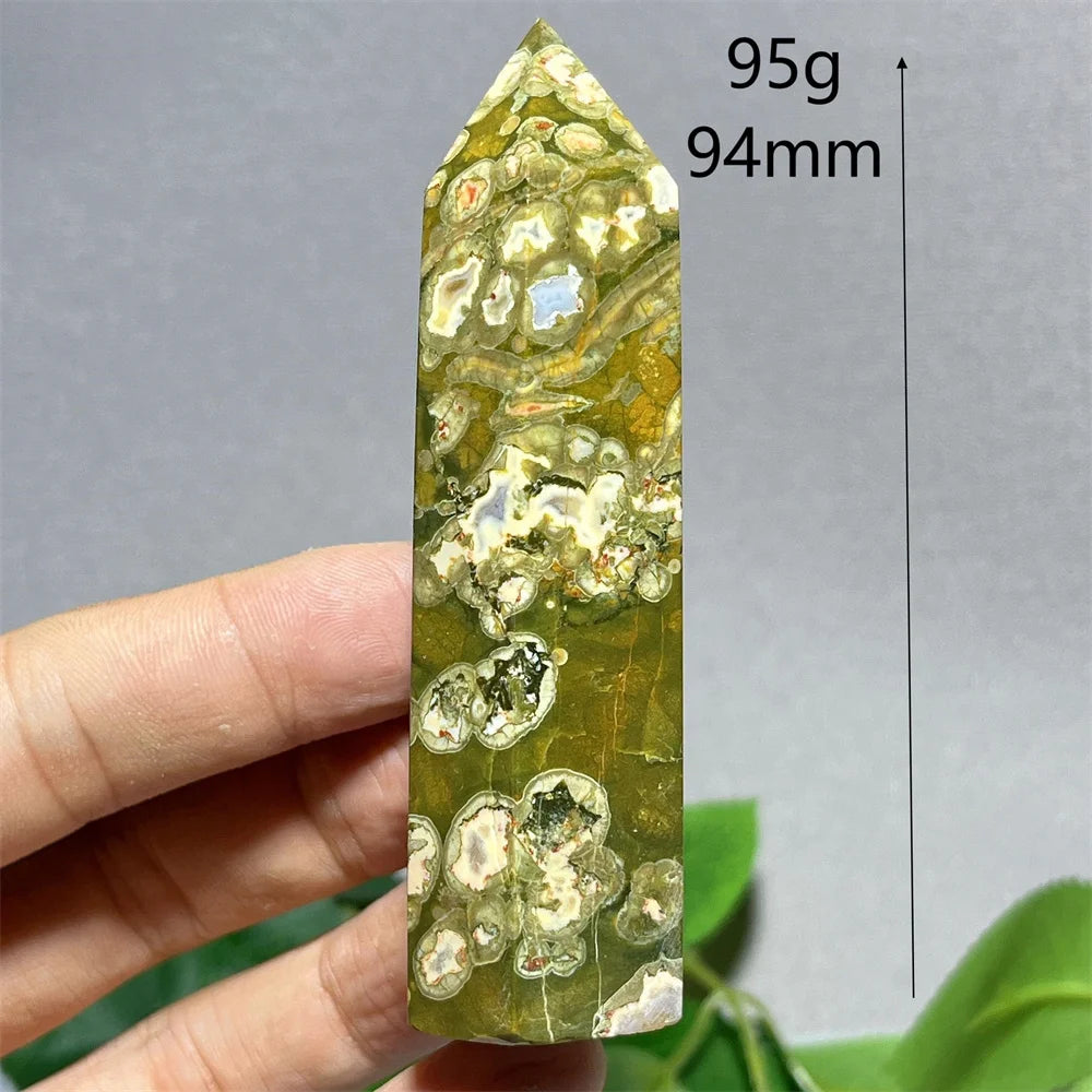 Crystal Rainforest Tower Point Wand Natural Stone Quartz Minerals Spiritual Reiki