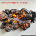 Natural Yooperlite Stone Irregular Unpolished Flame Stone Raw Rock Crystal UV Glow Rough Quartz