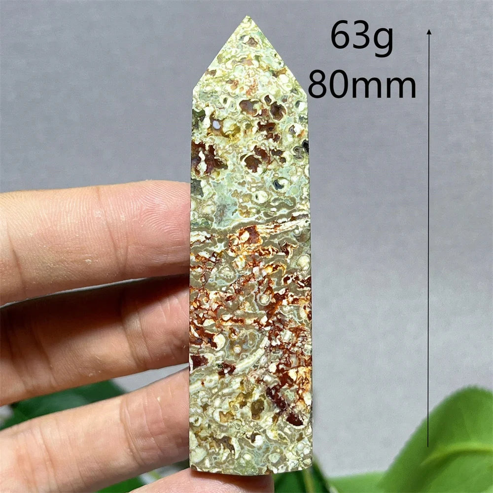 Crystal Rainforest Tower Point Wand Natural Stone Quartz Minerals Spiritual Reiki