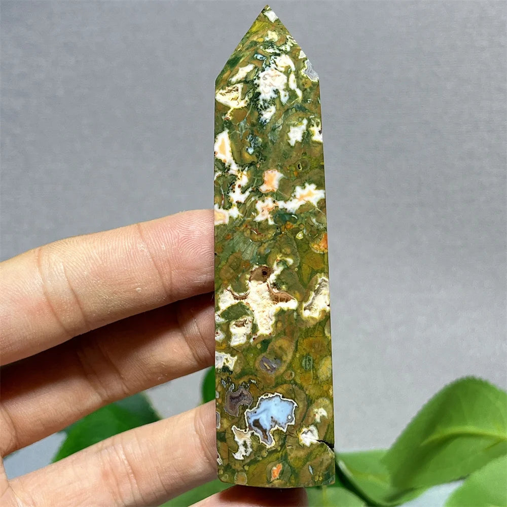 Crystal Rainforest Tower Point Wand Natural Stone Quartz Minerals Spiritual Reiki