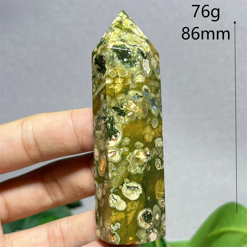 Crystal Rainforest Tower Point Wand Natural Stone Quartz Minerals Spiritual Reiki