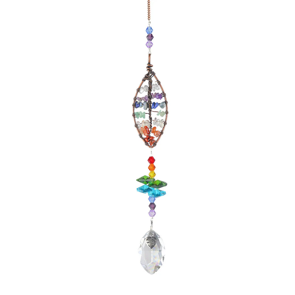Crystal Light Catcher Tree of Life Crystal Ornament Rainbow Maker Crystal Prism Chakra Pendant Window