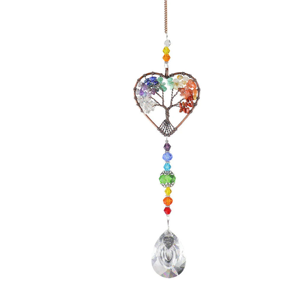 Crystal Light Catcher Tree of Life Crystal Ornament Rainbow Maker Crystal Prism Chakra Pendant Window