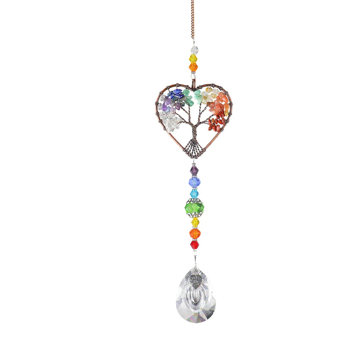 Crystal Light Catcher Tree of Life Crystal Ornament Rainbow Maker Crystal Prism Chakra Pendant Window