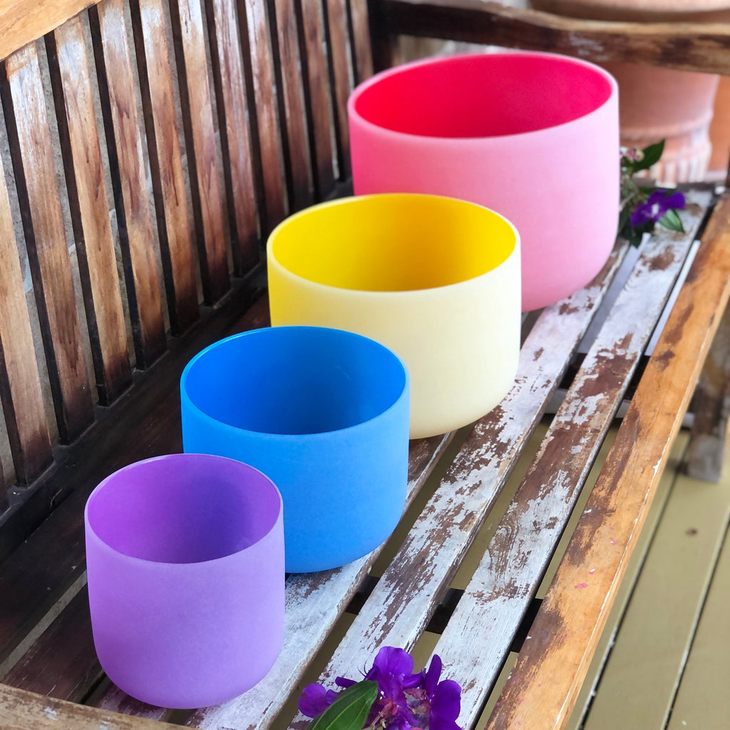 Rainbow Sound Therapy Bowl Set of 4 | 432Hz Crystal Bowls with Case