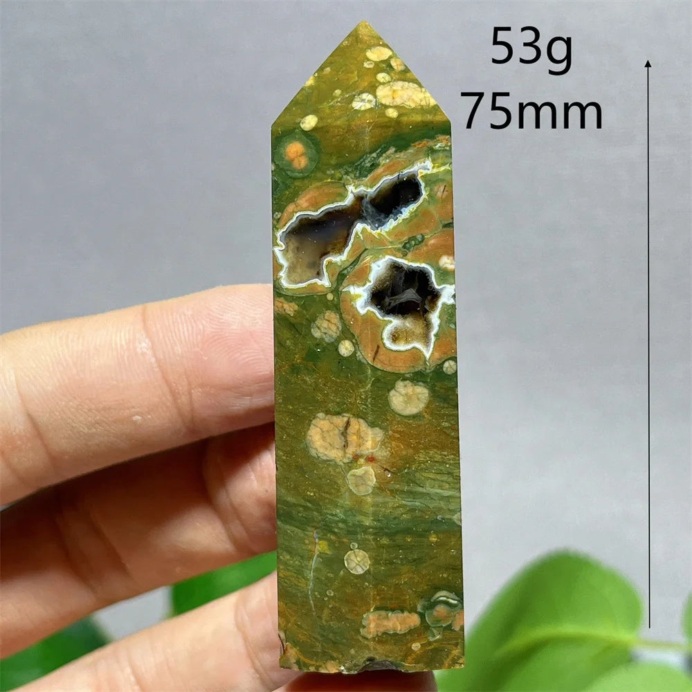 Crystal Rainforest Tower Point Wand Natural Stone Quartz Minerals Spiritual Reiki