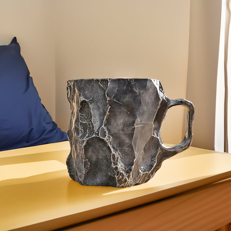 Stone gray crystal coffee mug