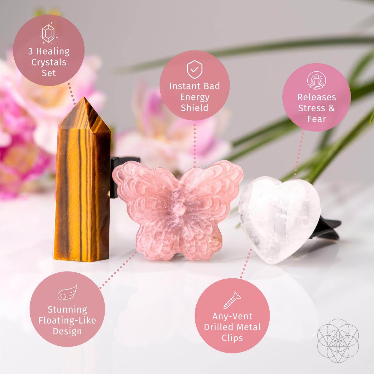 Crystal Car Kit of Safety and decorations.