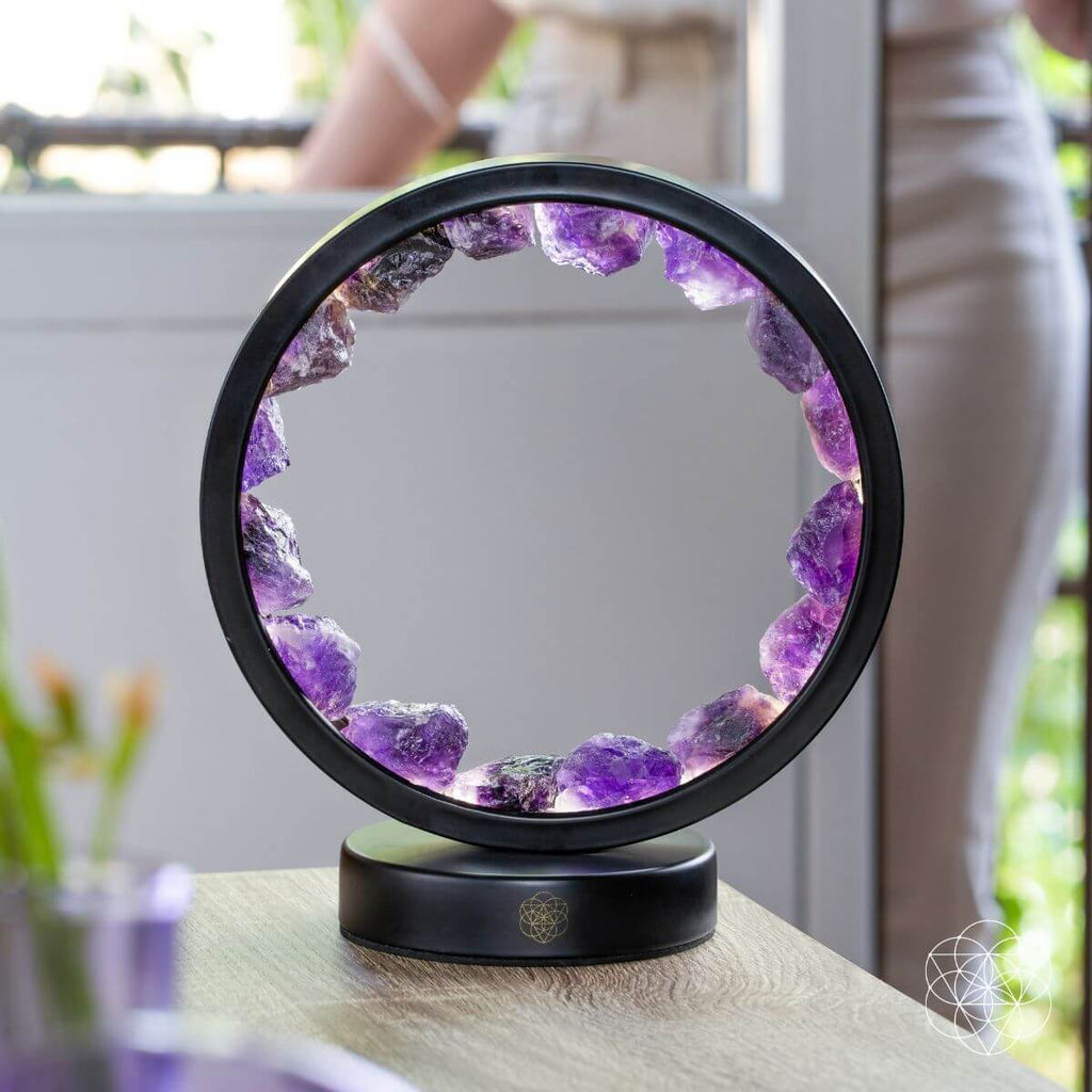"I Am at Peace" Spiritual Protection Amethyst Lamp