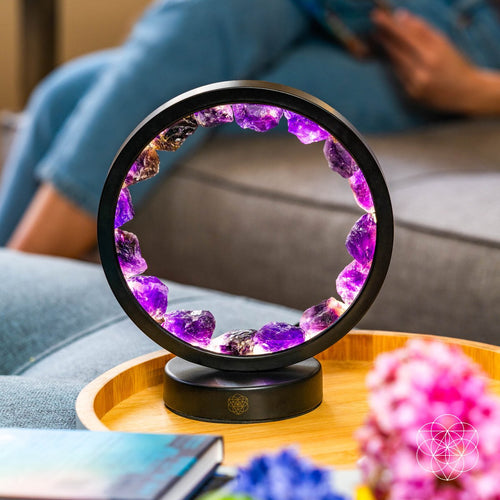 "I Am at Peace" Spiritual Protection Amethyst Lamp