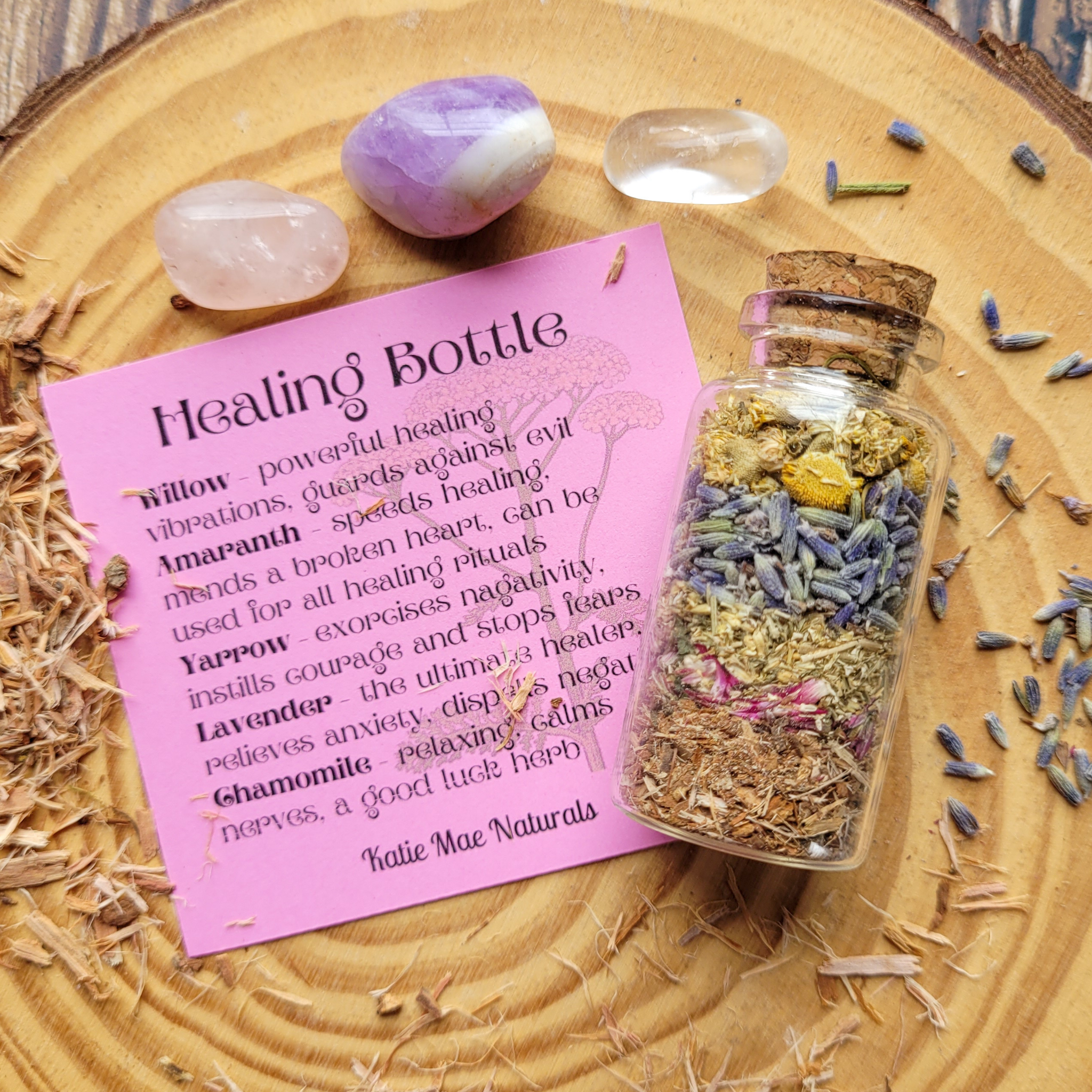 Healing Bottle and Crystals Intention Setting Kit