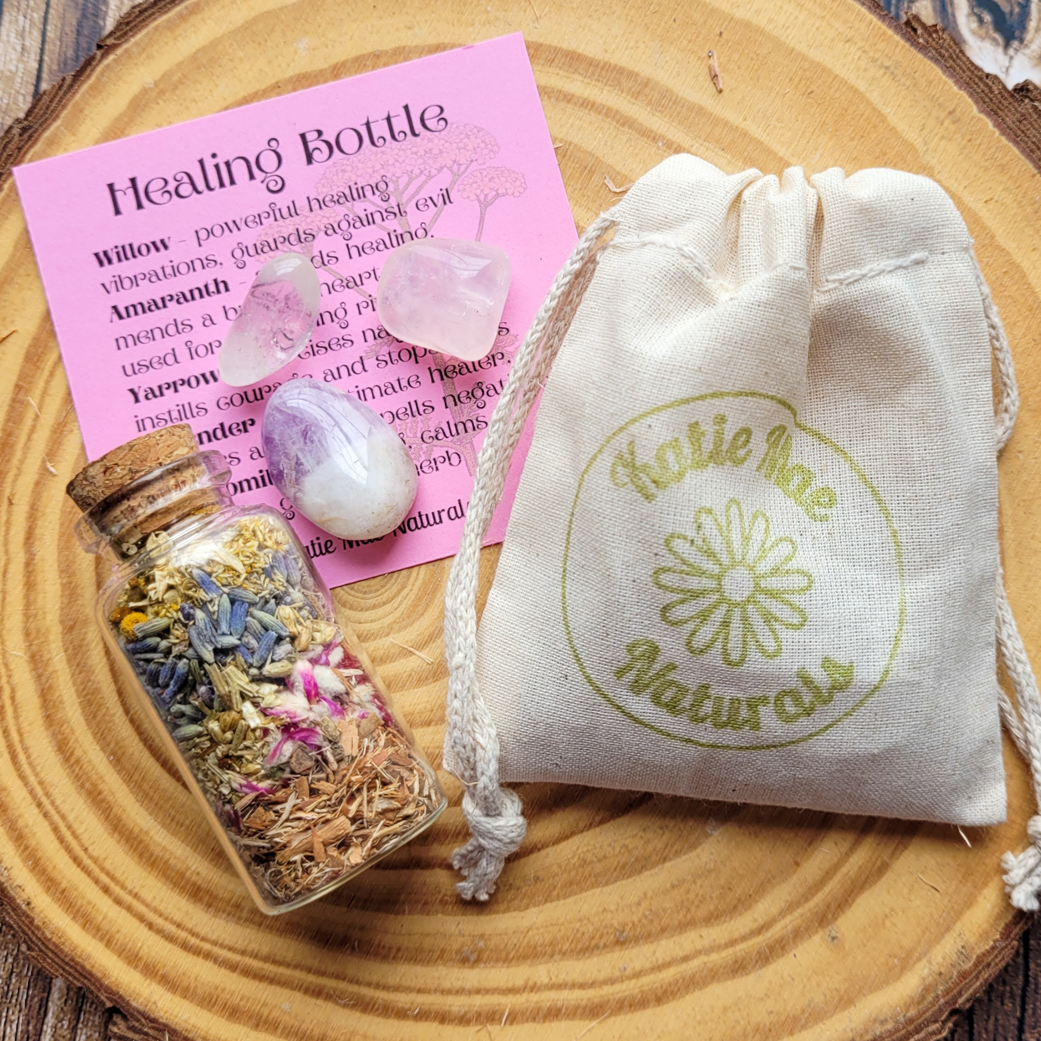 Healing Bottle and Crystals Intention Setting Kit