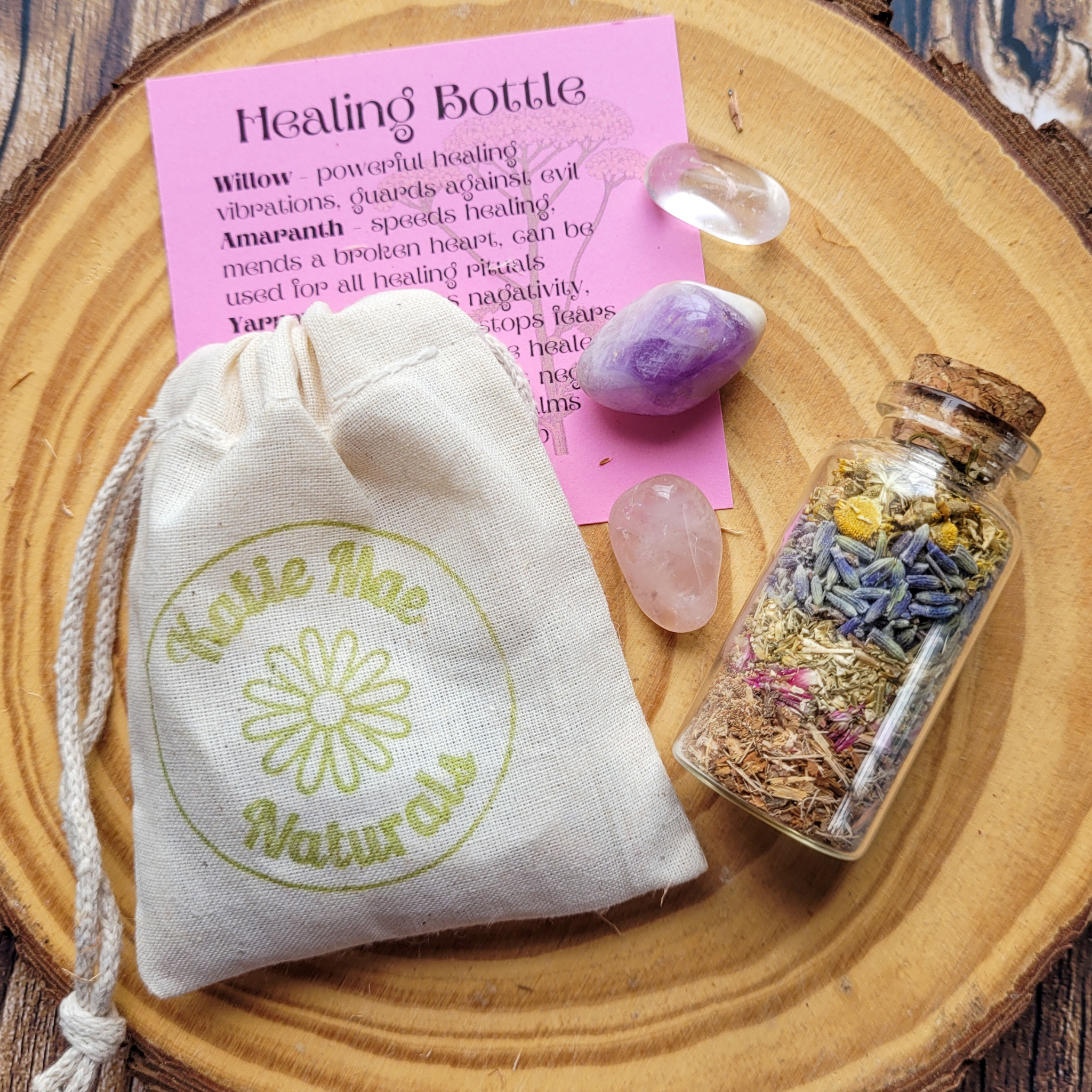 Healing Bottle and Crystals Intention Setting Kit
